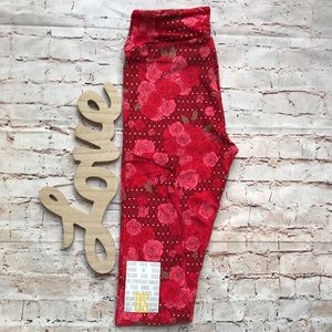 ❤️2 for $16❤️LuLaRoe Valentines Leggings Roses OS